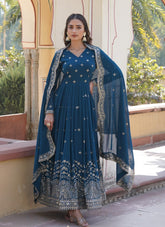 Contemporary Looking Gown in Rama Colour